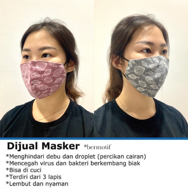 LIMITED ITEM 10 Masker Kain Bermotif 3 Lapis BERKUALITAS LIMITED ITEM 10 Masker Kain Bermotif 3 Lapis BERKUALITAS