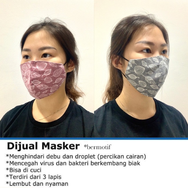 LIMITED ITEM 10 Masker  Kain Bermotif  3 Lapis BERKUALITAS 