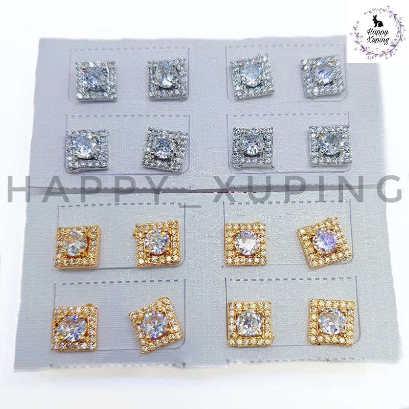 GIWANG XUPING ASLI TITANIUM FASHION KOREA LAPIS-EMAS MODEL PERSEGI MATA XUPING ORIGINAL