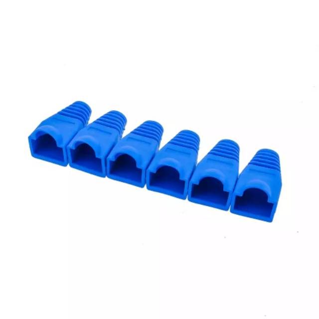 Karet Pelindung Plugboot 50 pcs konektor RJ45 CAT5E CAT6 Biru isi 50 pcs plug boot