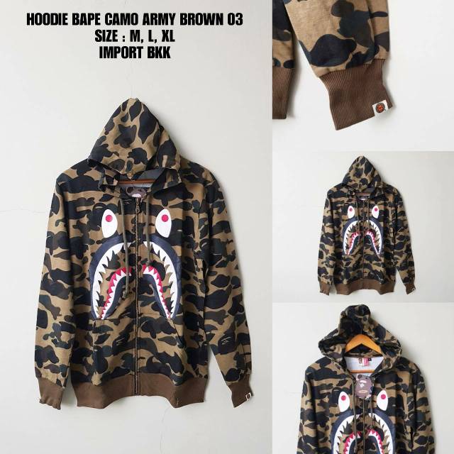 HOODIE BAPE CAMO ARMY BROWN 03