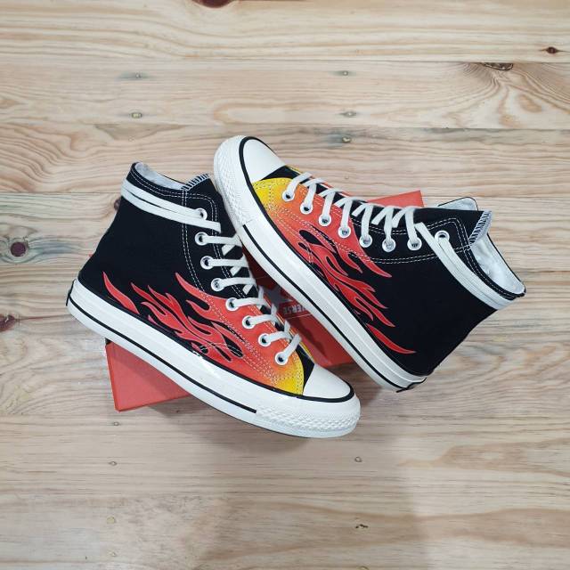 Converse 70S High Flame Black Red Made In Vietnam