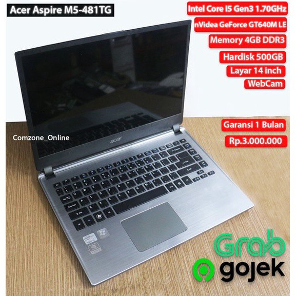 Laptop Bekas Acer Aspire M5-481TG Core i5 Gen 3 Vga nVidea 500GB Ram 4Gb nb79