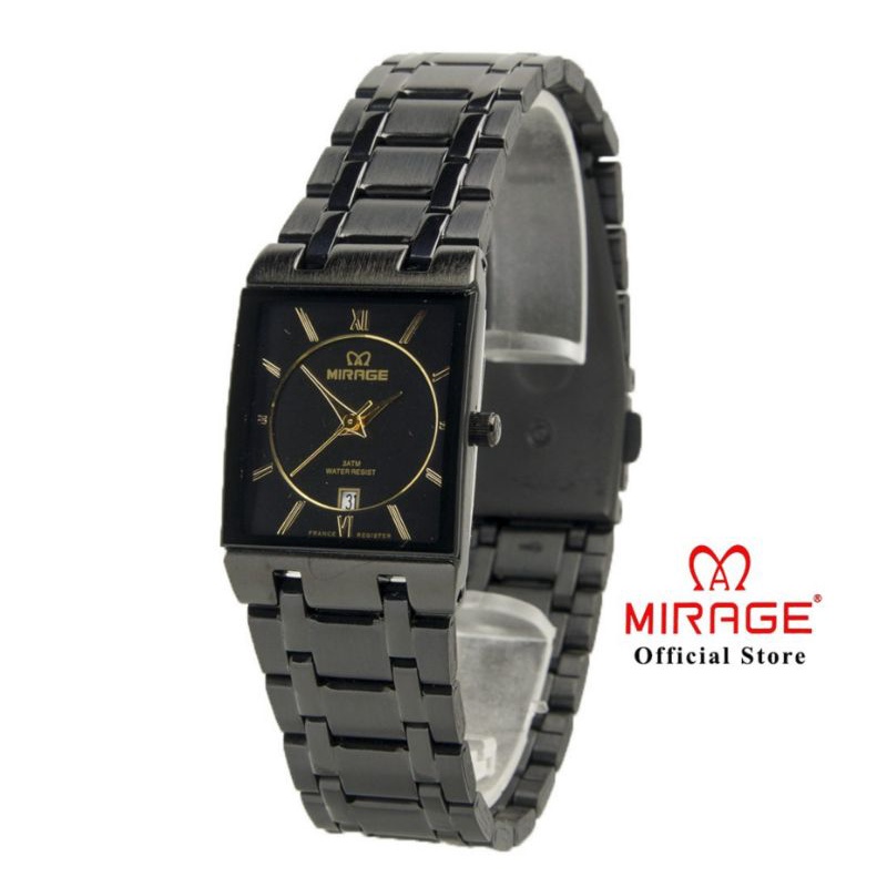 JAM TANGAN WANITA MIRAGE ORIGINAL FULL BLACK WATER PROFF_JAM TANGAN CEWEK STAINLIS STEL_JAM TANGAN CEWEK RANTAI HITAM MIRAGE FREE BOX DAN BATRAI_JAM TANGAN MIRAGE PETAK PERSEGI_JAM TANGAN KASUAL WANITA SPORT_JAM TANGAN WANITA MEWAH ELEGAN ANTI AIR