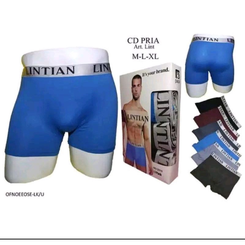 boxer dewasa spandex Lintian(isi/3pcs)