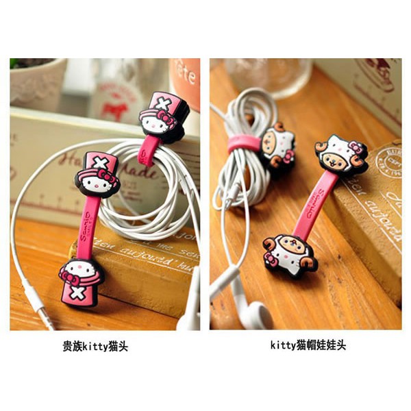 LRC Penjepit kabel Korean creativity fashion cartton kitty design winder (2pcs price)