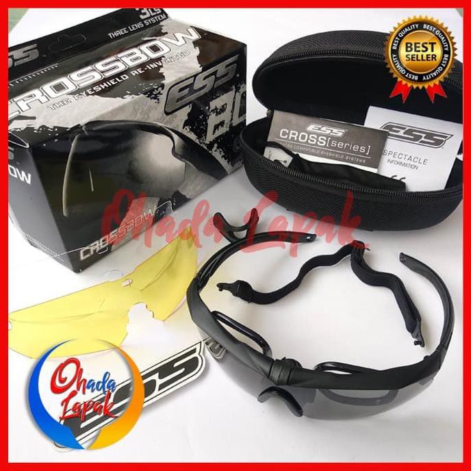 KACAMATA ESS CROSSBOW AIR SOFTGUN 3 LENSA / GOGGLE TACTICAL ARMY