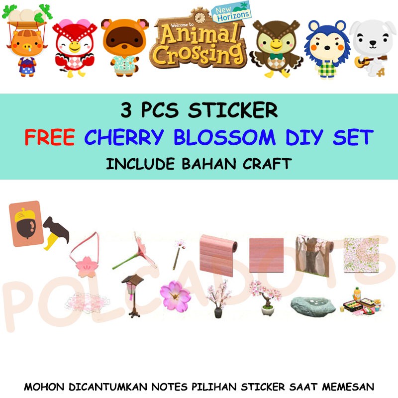 

CHERRY BLOSSOM DIY SET + BAHAN CRAFT ANIMAL CROSSING + 3 STICKER