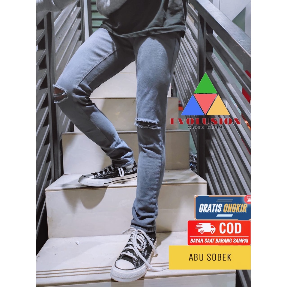 [COD] Celana Jeans Putih Pria Celana Putih Celana Pensil Celana Skinny Slimfit