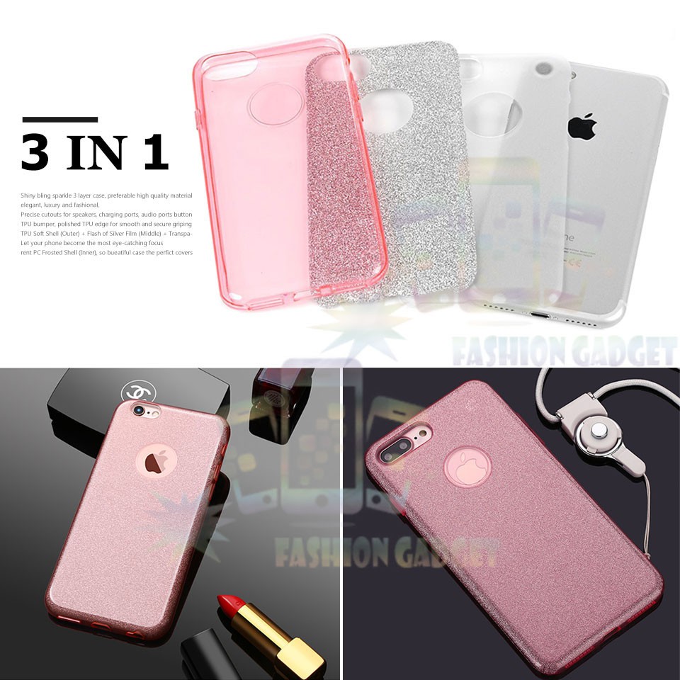 (Warna Acak Pink / Red) Silikon Motorola Moto G5S+ / Oppo A37 / Oppo F5 / Nokia 5 / Vivo V5 Plus / X9 / Vivo V7 / V7 Youth / Y75 / Vivo V7 Plus V7+/ Xiaomi Redmi Note 4/Note 4xCase Sparkling Glitter Soft Case Jelly Silicone Casing Kesing Kasing Sarung Hp