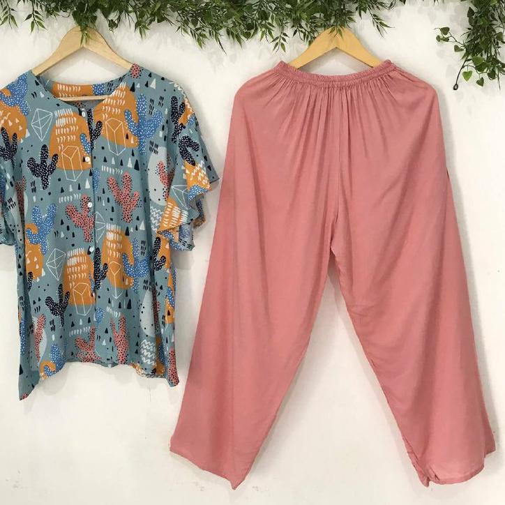 TERBAIK ALONA SET /ONESET PENDEK/SETELAN HOMEY JUMBO BUSUI RAYON VISCOSE PREMIUM