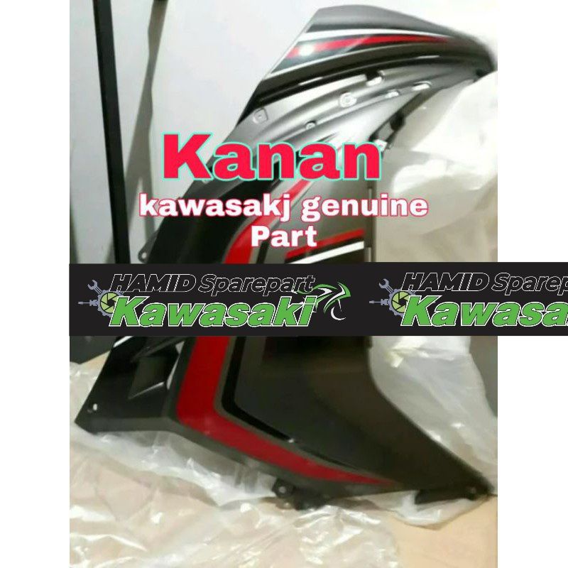 Cover body fairing sayap samping atas depan Ninja 250 fi 250fi Abs abu gray ORIGINAL KAWASAKI ori