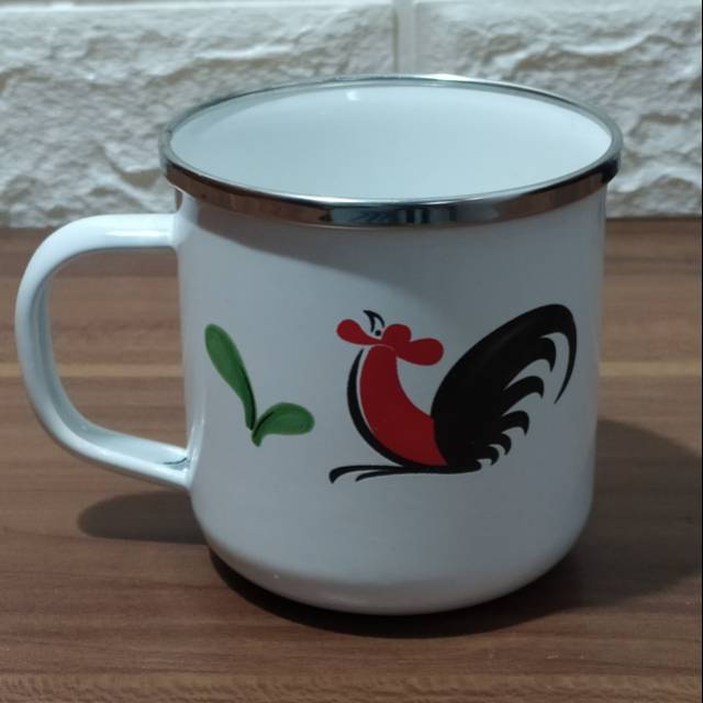 Cangkir gelas mug enamel kedaung 9 cm