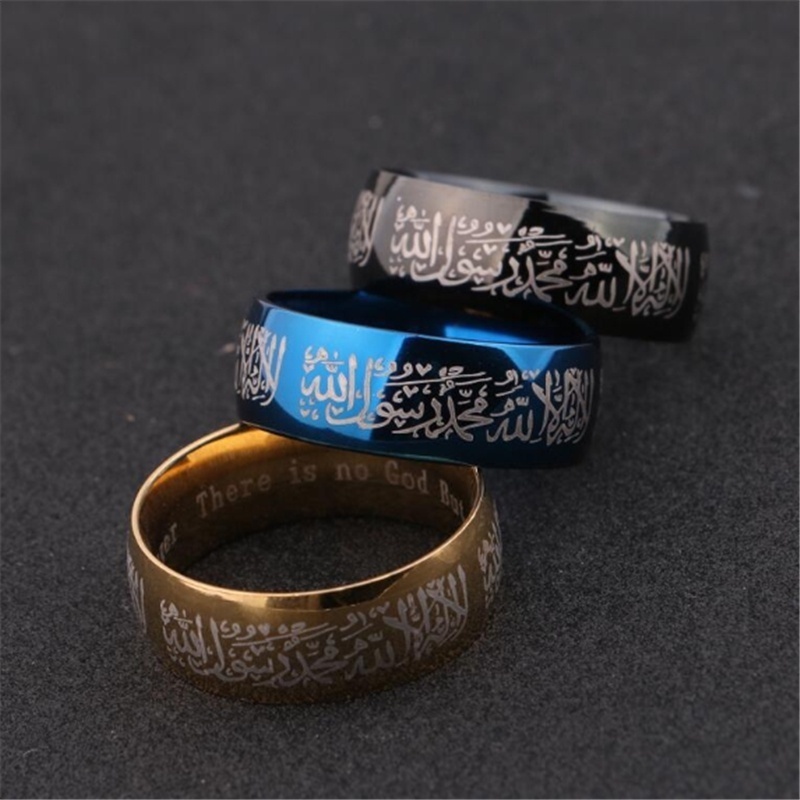 Jual Cincin Muslim Allah Bahan Stainless Steel Ukuran 5-13 8mm | Shopee