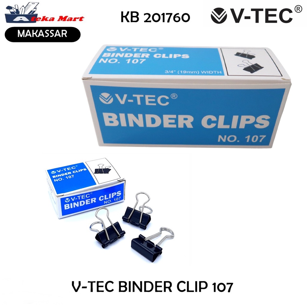 

[BOX BSR/12 KCL] V-TEC BINDER CLIP 107