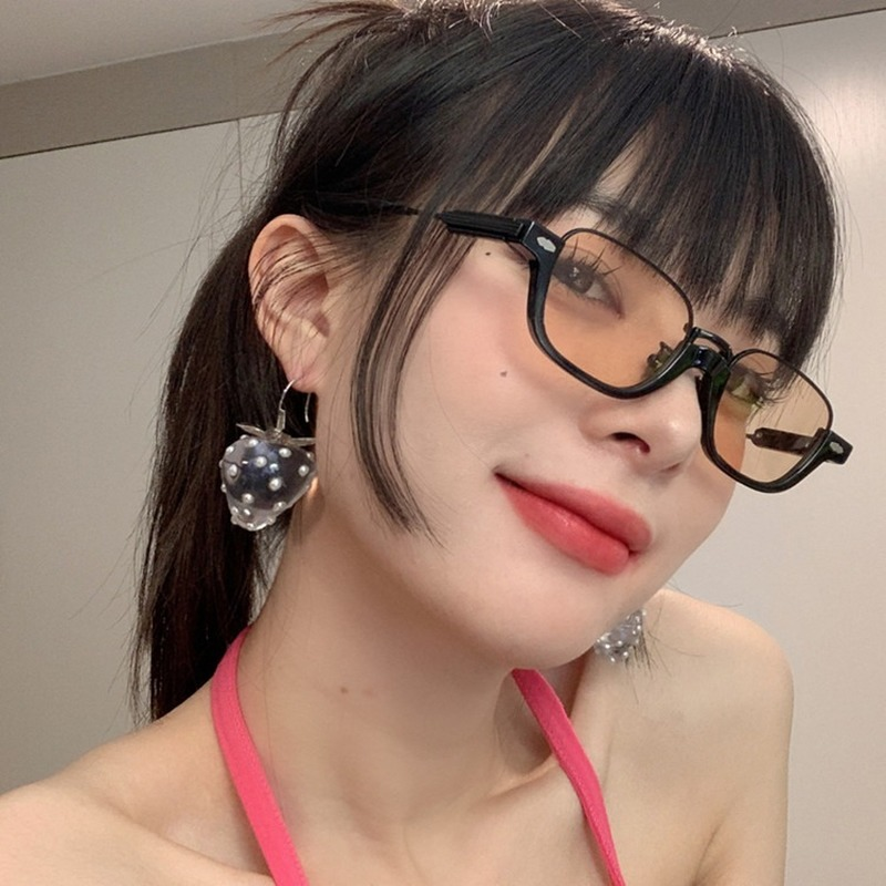 (YUZHU) COD Kacamata Oval Setengah Bingkai Retro Ins Style Kacamata Wanita