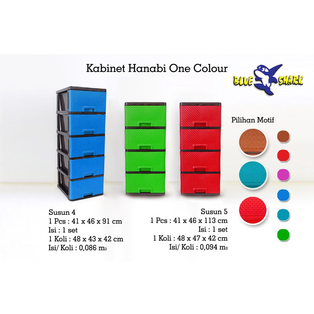 LEMARI PLASTIK SUSUN 4 / LEMARI PAKAIAN / RAK LACI BAJU PLASTIK - SATU WARNA