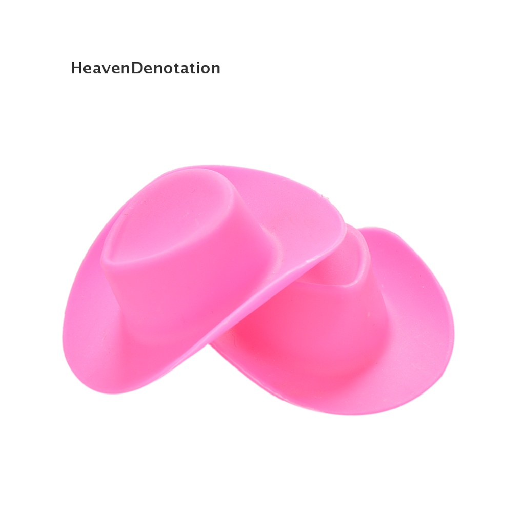 2pcs / Set Mainan Topi Koboi Warna Pink Untuk Boneka Barbie