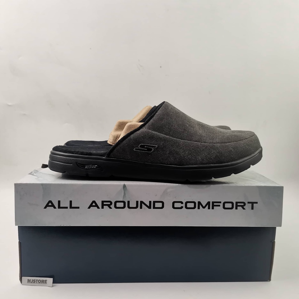 Sandal Skechers Arch Fit Lounge Unisex Sandals - Black Brand New Map