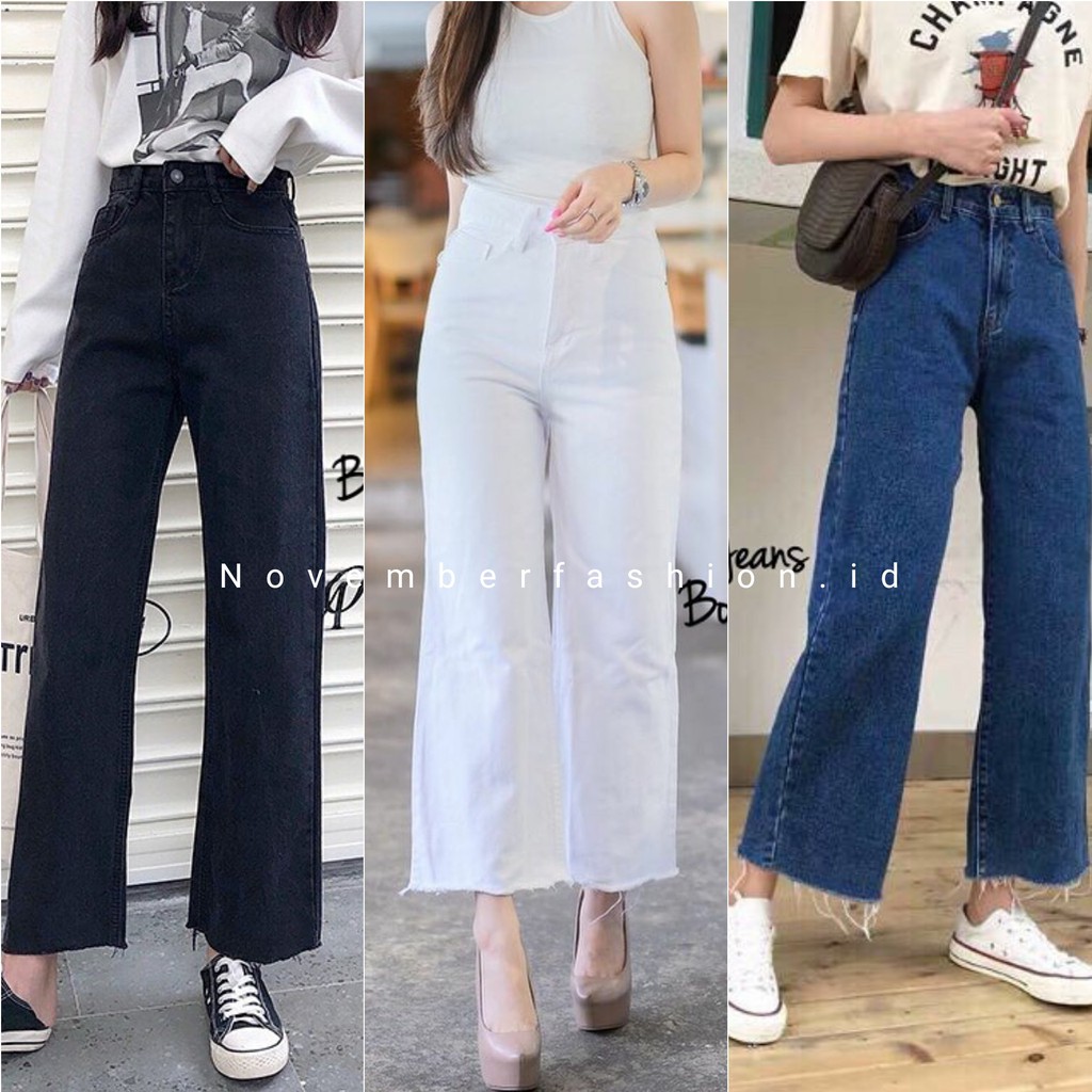 KULOT UNFINISHED KEKINIAN HW JEANS CELANA HIGHWAIST KULOT UNFINISHED KEKINIAN HW JEANS CELANA HIGHWAIST
