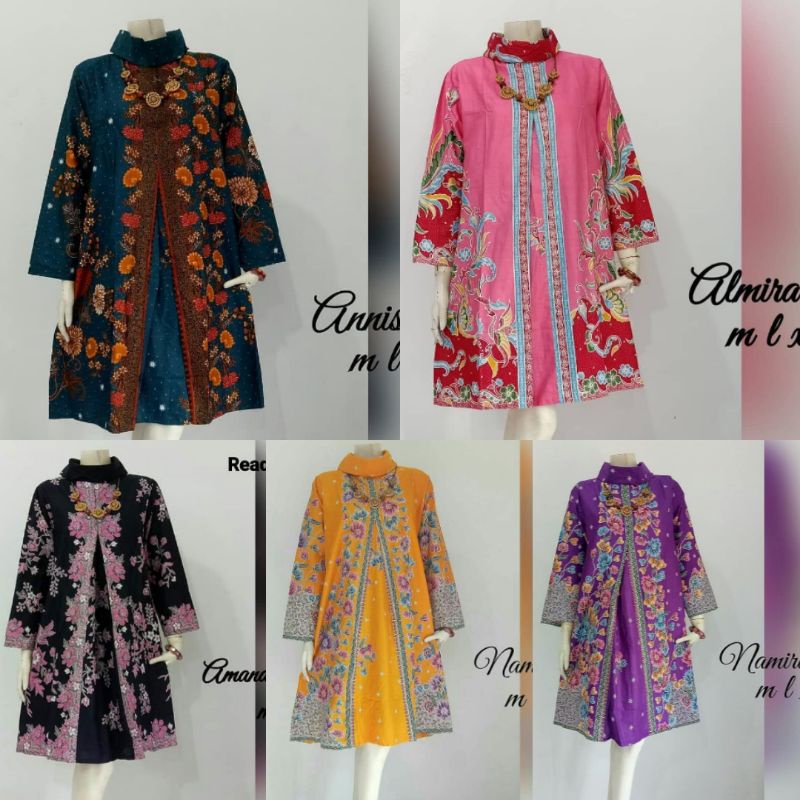 Grosir Terlaris GENES JELITA TUNIC NAVBOR YELBOR WHITBOR CREAMBOR TUNIK BATIK MODERN HRB060