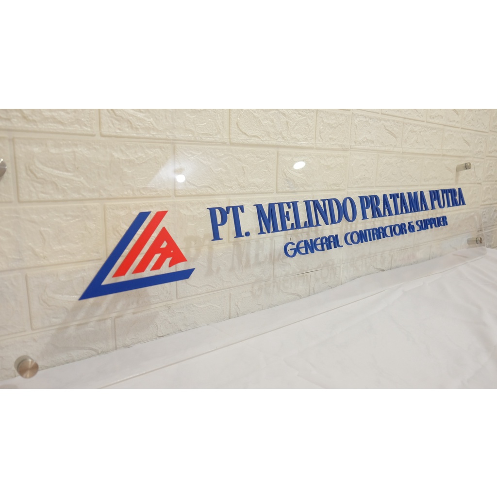 Papan Nama Toko Acrylic/ Logo Sign 120x30cm 5mm tulisan acrylic timbul