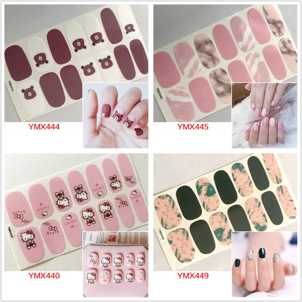 Ymx440-457 Stiker Kuku 3D Bahan Akrilik untuk Nail Art