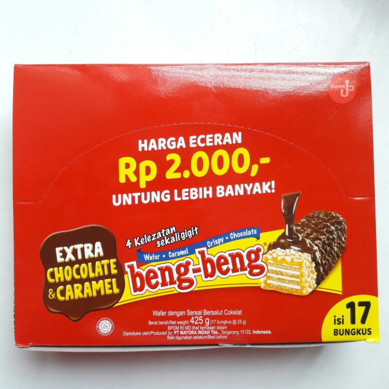 

Beng Beng Wafer Cokelat Caramel Crispy Box isi 17 bungkus