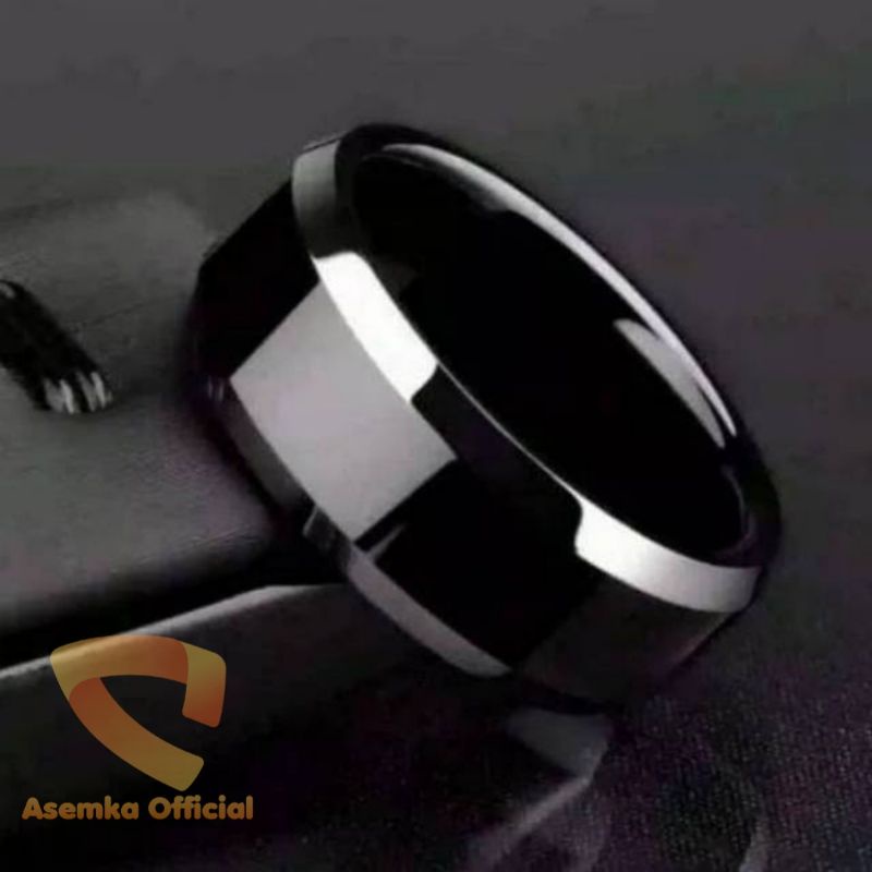 Cincin titanium hitam kualitas premium anti karat terlaris