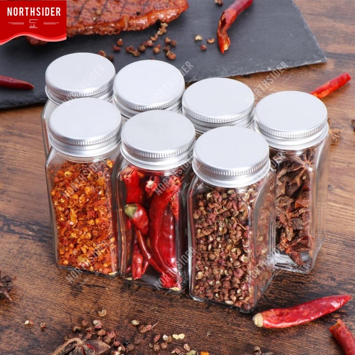 TEMPAT BUMBU GARAM MERICA LADA CABE REMPAH BOTOL KACA - SPICES JAR