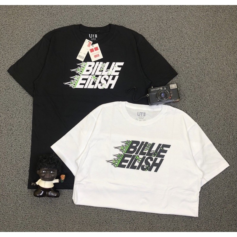 KAOS TSHIRT UNIQLO X UT BILLIE EILISH HITAM DAN PUTIH PREMIUM AUTHENTIC TERLARIS TERMURAH