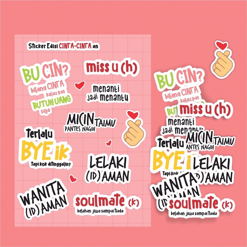 Jual Sticker Deco Sticker Pack Aesthetics Sticker Pack Bucin Indonesia