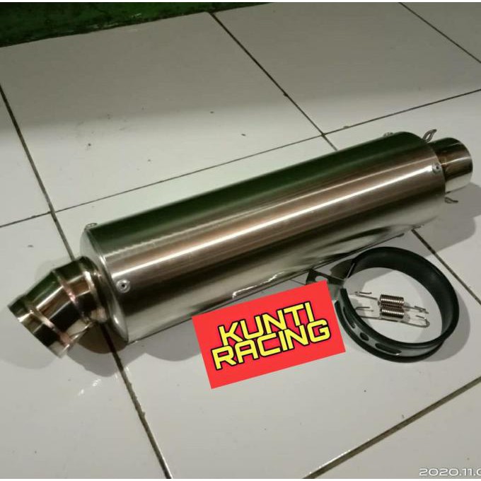 Promo Knalpot Racing Custom Silencer Pendek Bulat Universal Nmax Aerox Cbr Diskon