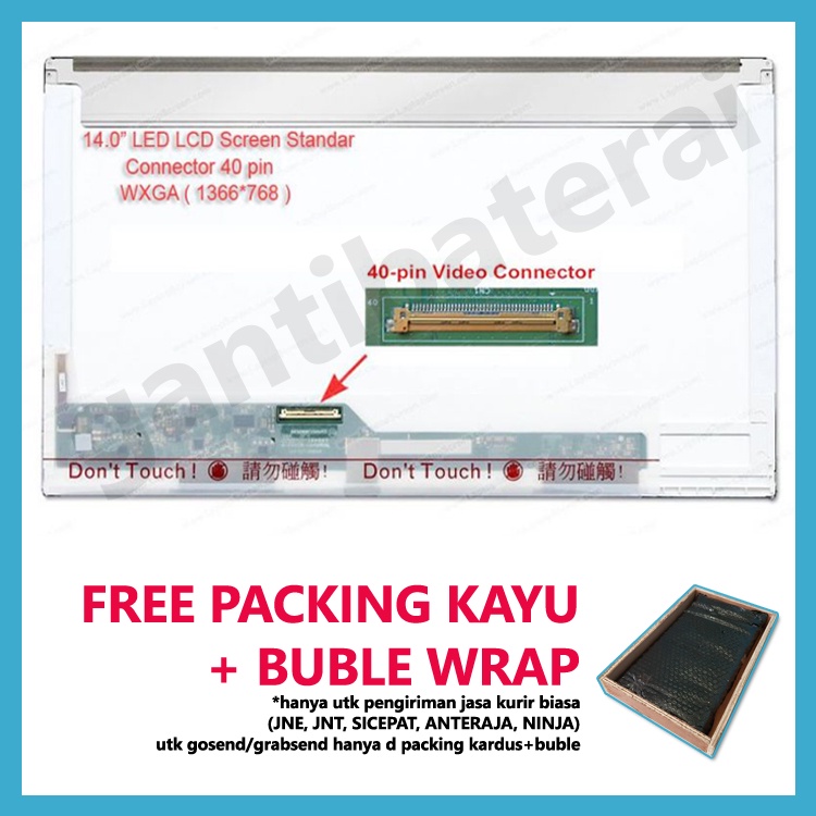 Layar LCD LED laptop Asus A44 A44H A44HR A44L A44LY