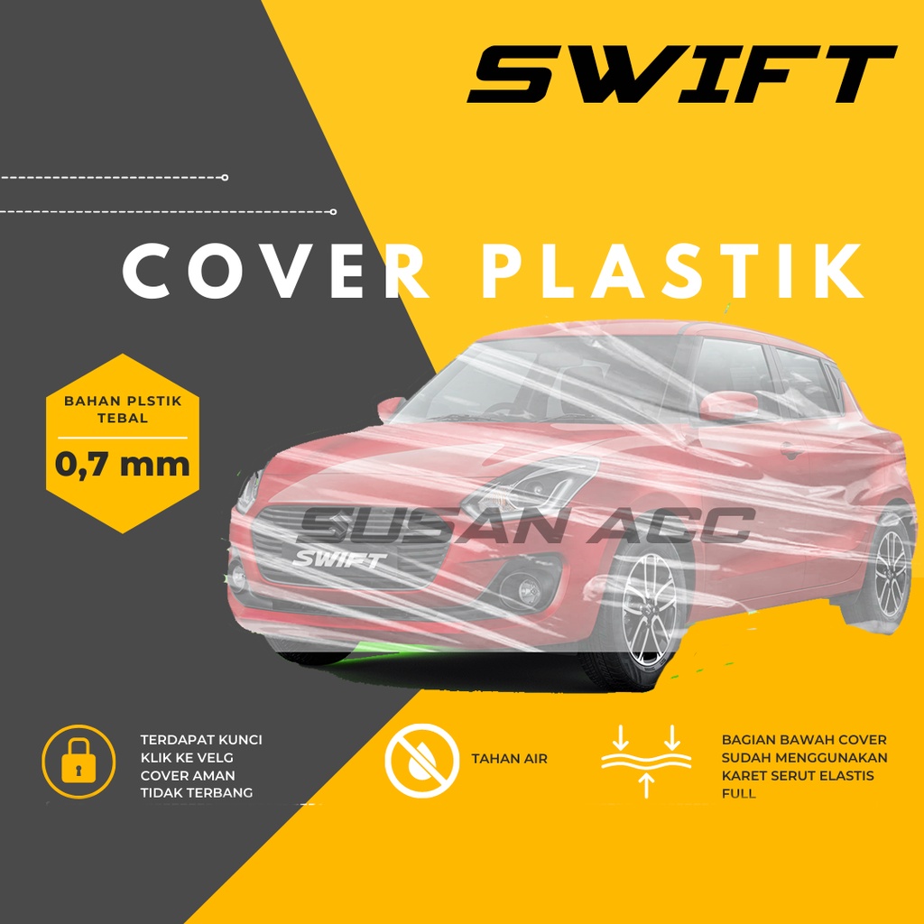 Body Cover Mobil swift Transparan Sarung Mobil swift waterproof/brio/brio lama/brio rs/brio satya/new brio/all new brio/brio 2021/brio 2022/agya/ayla/raize/rocky/kia sonet/kia picanto/march/yaris/yaris lama/yaris bapao/etios/etios valco/etios liva/corolla