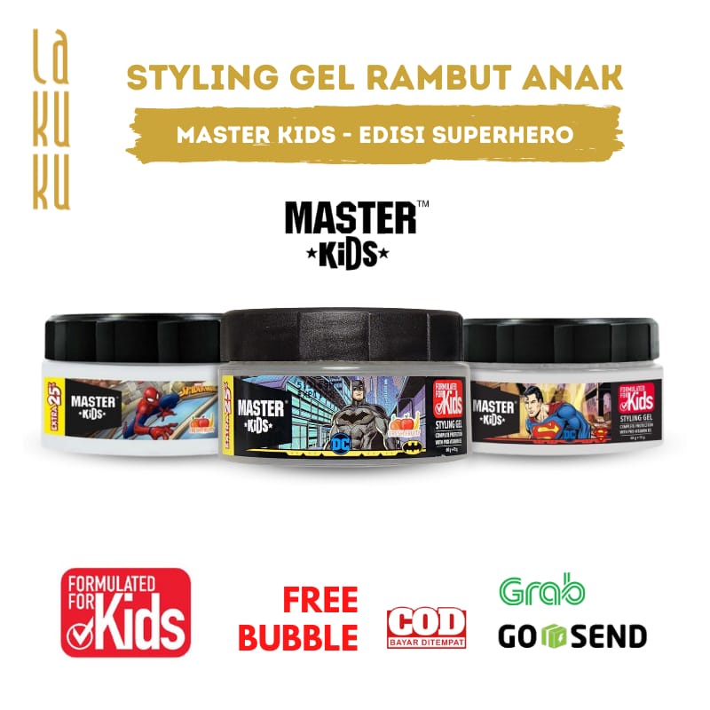 Lakuku - Master Kids Hair Styling Gel Jar Rambut Anak 75gr Superhero