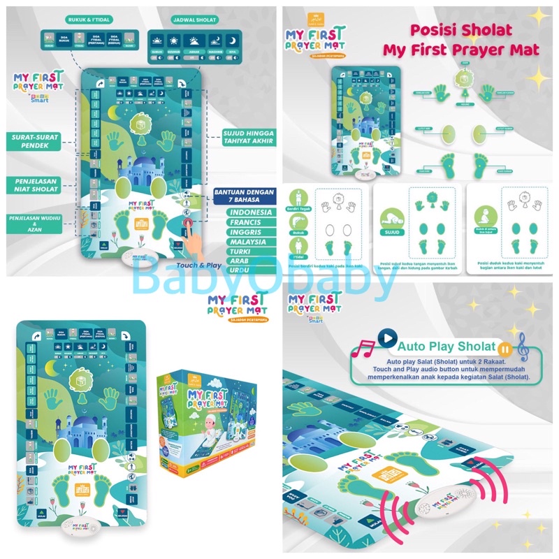 Bebe Smart My First Prayer Mat Sajadah Anak Panduan Belajar Sholat Sajadah Pertamaku Matras Pray Mat Bebesmart membantu belajar berdoa Panduan Sholat Bebesmart/Playmat
