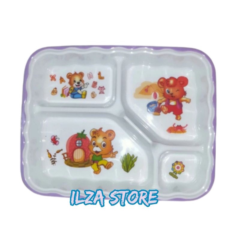 piring anak motif sekat 3/ piring sekat melamin/piring anak anak murah