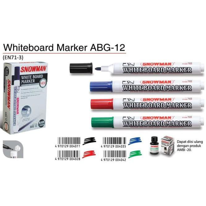 

Snowman Spidol Whiteboard ABG-12 Spidoll Bisa dihapus