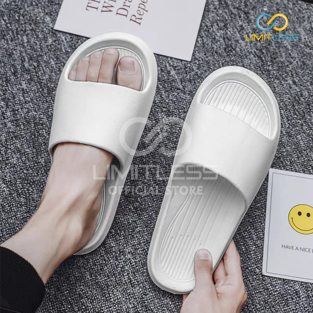 Limitless - Sandal Pria Polos Slide Sendal Pria Selop Sendal Cowok Slip On Karet EVA Sendal Pria