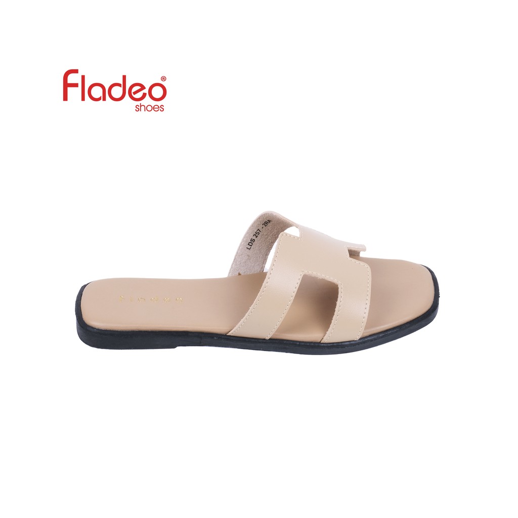 Fladeo E20/LDS257-2RA/Sandal Teplek H Square Wanita [ Flat Slippers Sandals ]-4