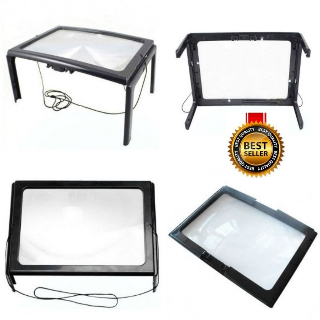 Meja Kaca Lensa Pembesar LED Magnifier Table 111