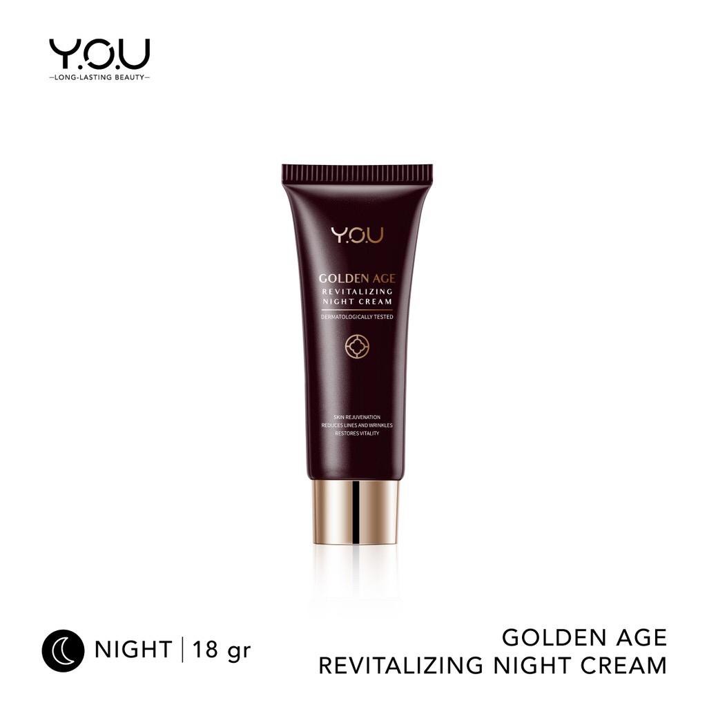 Official Distributor Y.O.U Golden Age Revitalizing Night Cream 18gr Krim Malam YOU Krim Muka Y.O.U