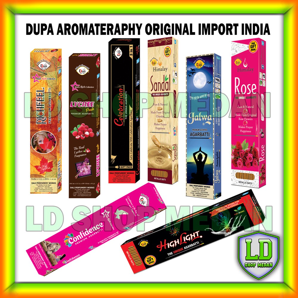 Pengharum Ruangan Bentuk Dupa / Hio Aromaterapi Original Import India Dali Argabatti Incense Sticks