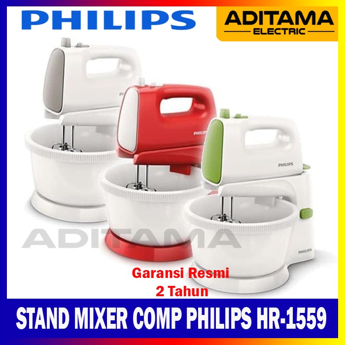 Promo Philips Mixer Stand Hr-1559 / Stand Mixer Philips Comp Hr 1559 /Mixer Philips Hr1559 Garansi 2
