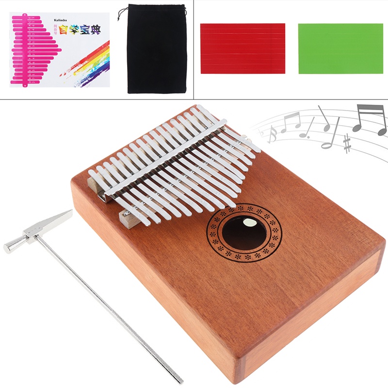 Alat Musik Kalimba Mbira Mini 17 Tuts Bahan Kayu Mahoni