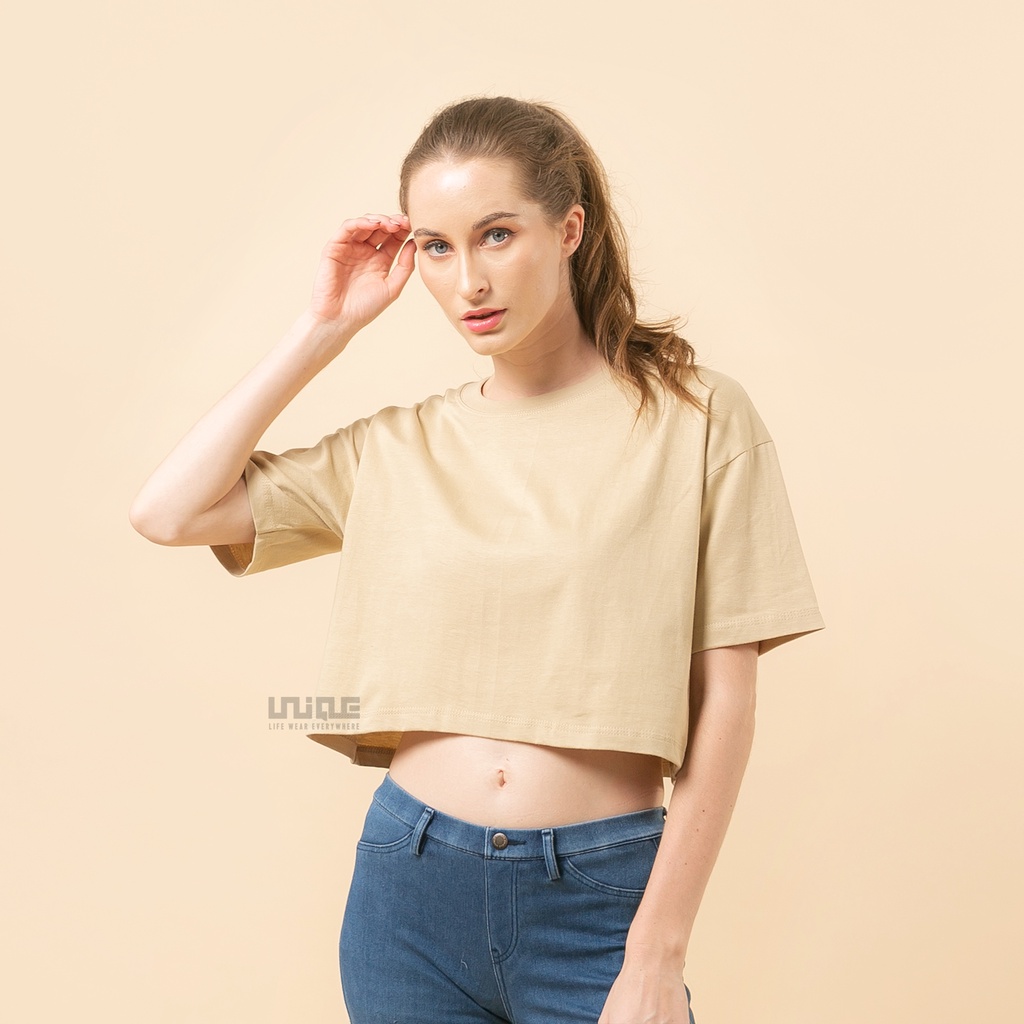 UNIQUE - (CropTop Series) Kaos Oversize Croptop Chocomilk