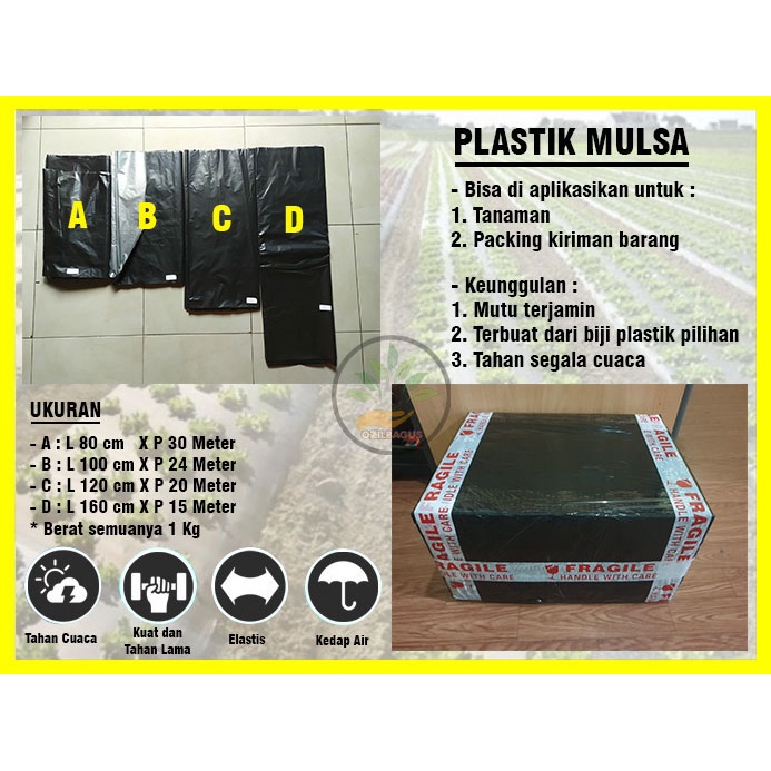 

Plastik mulsa hitam perak 1 kg untuk pertanian dan packing barang jualan online Termurah