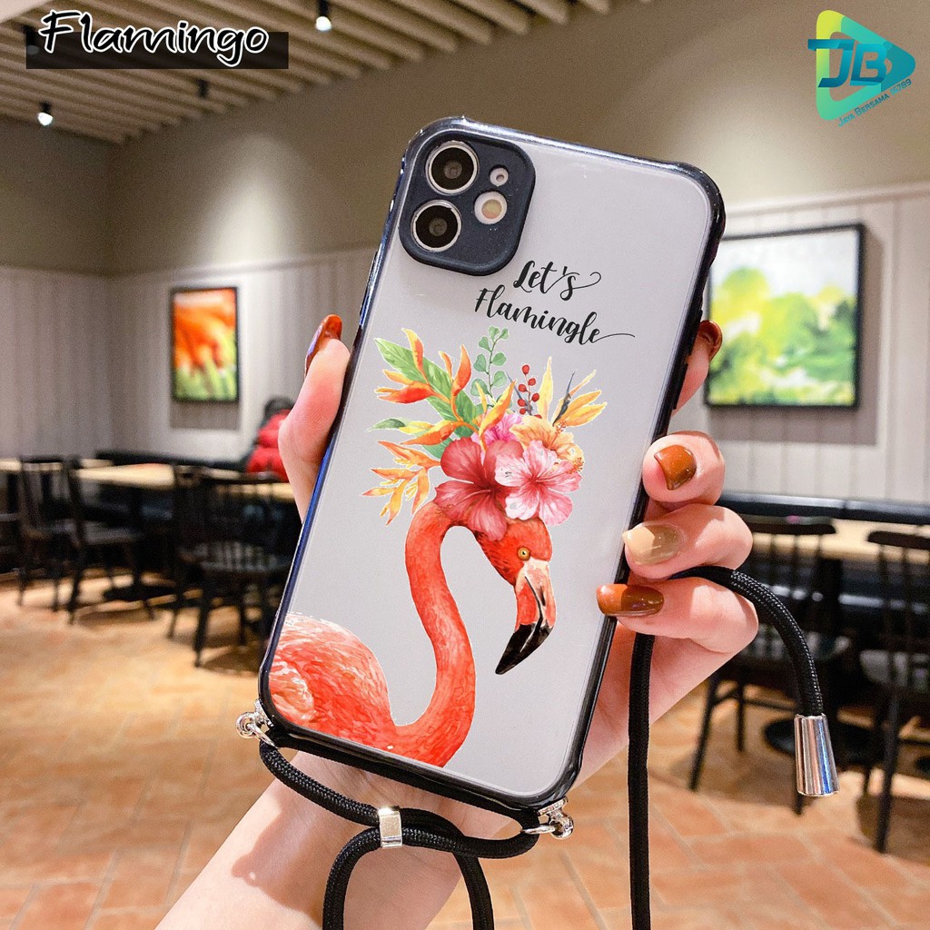 Softcase Slingcase Lanyard Choice FLAMINGO Samsung A51 A20s A21s A20 A30 A31 A50 A30s A50s JB3074