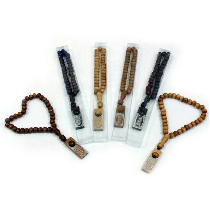 Tasbih Kayu 33 Butir  /Tasbeh Kayu / Oleh Oleh Haji Umroh Souvenir Umroh Souvenir Haji Umroh - 1 Pc